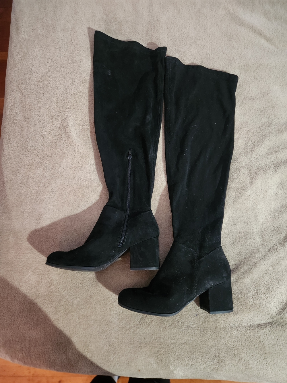 Christian Siriano Black Over-the-Knee Block Heel Boots